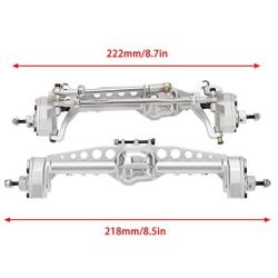 Ky-RC Metal Front and Rear Portal Axles for 1/10 RC Crawler Car Axial SCX10 III Axle Upgrade Part (Silvery)