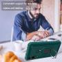 Newseego Compatible with Motorola Moto E 2020 Case with Tempered Glass Screen Protector 【1 Pack】 Metal Ring Holder Kickstand Work with Magnetic Car Mount Shockproof Protective Soft Cover-Dark Green