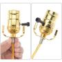 Canomo Brass Finish Make-A-Lamp Kit 3-Way with 8 Inch Harp, 2 Pieces 12'' Lamp Pipe, and All Parts Needed and Instructions for DIY Lamp Design or Repair…