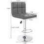 Furmax Bar Stools Modern Pu Leather Swivel Adjustable Hydraulic Bar Stool Square Counter Height Stool Set of 2(Gray)