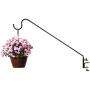 Ashman Black Deck Hook 37 Inches Length 1/2 Inch Diameter, Made of Premium Metal, Super Strong, Ideal for Bird Feeders, Plant Hangers, Hanging Baskets, Humming Bird Feeders attaches to Deck Railing