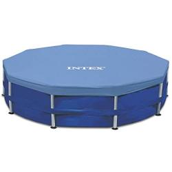 Intex Round Metal Frame Pool Cover, Blue, 15 ft