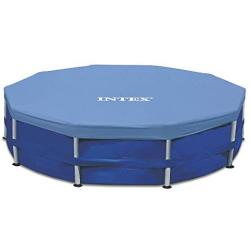 Intex Round Metal Frame Pool Cover, Blue, 15 ft