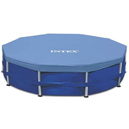 Intex Round Metal Frame Pool Cover, Blue, 15 ft