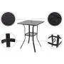 Patio Bar Height Table Outdoor Metal Frame Bistro Table with Umbrella Hole Patio Bar Height Table Outdoor Metal Frame Bistro Table with Umbrella Hole