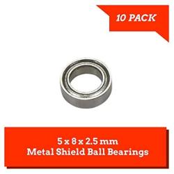 Apex RC Products 10 Pack 5x8x2.5mm Metal Shielded Ball Bearings MR85ZZ 1911M