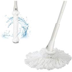JEHONN Mop for Floor Cleaning Microfiber Twist Tornado Mop Dust Mop with Wringer Self-Wringing Metal with 2 Washable Replacements 51 Inches, Grey