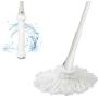 JEHONN Mop for Floor Cleaning Microfiber Twist Tornado Mop Dust Mop with Wringer Self-Wringing Metal with 2 Washable Replacements 51 Inches, Grey
