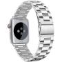 Supoix 42mm/44mm XL Large Bands Compatible with Apple Watch Series 4 44mm/Series 3/2/1 42mm,Stainless Steel Metal Link Replacement Wristbands Strap for Men-Silver
