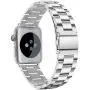 Supoix 42mm/44mm XL Large Bands Compatible with Apple Watch Series 4 44mm/Series 3/2/1 42mm,Stainless Steel Metal Link Replacement Wristbands Strap for Men-Silver