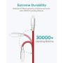 Xcentz iPhone Charger 3ft, MFi Certified Lightning Cable iPhone Charger Cable Metal Connector, Durable Braided Nylon High-Speed Charging Cord for iPhone 11/X/XS Max/XR/8 Plus/7/6/5, iPad, Red