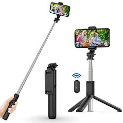 Selfie Stick, Extendable Selfie Stick with Wireless Remote and Tripod Stand, Portable, Lightweight, Compatible with iPhone 12/11/iPhone 12 PRO/iPhone XR/iPhone X/Galaxy Note 10/S20/Google/OnePlus,More