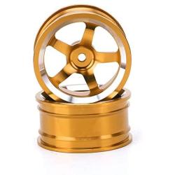 T best RC Wheel Hub, 4Pcs 1:10 Scale Quality Aluminium Alloy Remoted Control Car Wheel Rim Hubs RC Parts Accessory for HSP 94123 Touring Drift Car(Yellow)