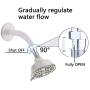 Shower Head Flow Control Valve G1/2 Brass Shut-off Valve with Metal Handle Lever Shower Head Valve Water Flow Control Valve Regulator Shut OFF Valve for Hand Shower, or Bidet Sprayer-Polished Chrome