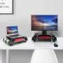 Simple Trending Metal Monitor Riser Stand and Computer Desk Organizer with Drawer, Black Simple Trending Metal Monitor Riser Stand and Computer Desk Organizer with Drawer, Black