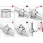 HOOPLE Aluminum Alloy Flagpole Mounting Rings Set for 1 inch Pole Hooks Replacement, Well Packed, 360 Degree Rotating Tangle Free with Carabiners, Spinning Flag Pole Clips Kit (Silver Pack of 2)