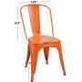 Furmax Metal Chairs Indoor/Outdoor Use Stackable Chic Dining Bistro Cafe Side Chairs Set of 4 (Orange)