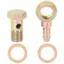 X AUTOHAUX 16mm Banjo Hose Barb Bolt Fitting Banjo Bolt Washer Bronze Tone Metal for Motorcycle Car