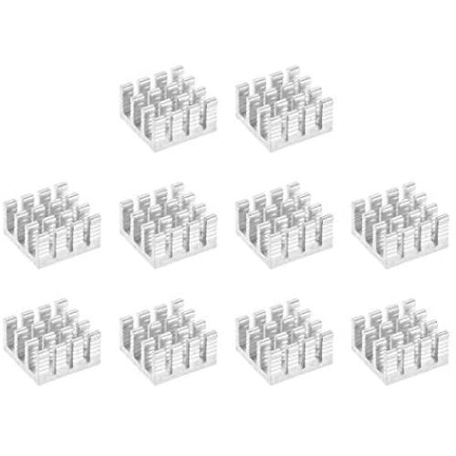 uxcell Electronic Radiators Heatsink for MOS GPU IC Chip Silver 14 x 14 x 8 mm 10pcs