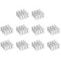 uxcell Electronic Radiators Heatsink for MOS GPU IC Chip Silver 14 x 14 x 8 mm 10pcs