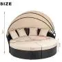 Walsunny Patio Furniture Outdoor Lawn Backyard Poolside Garden Round Daybed with Retractable Canopy Wicker Rattan, Seating Separates Cushioned Seats Walsunny Patio Furniture Outdoor Lawn Backyard Poolside Garden Round Daybed with Retractable Canopy Wicker Rattan, Seating Separates Cushioned Seats