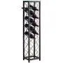 Kings Brand Furniture – Metal with Glass Top Shelf Free Standing Wine Rack Storage Tower, Pewter