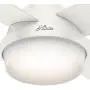 HUNTER 59242 Dempsey Indoor Low Profile Ceiling Fan with LED Light and Remote Control, 52'', White