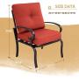 Oakmont 2 Piece Outdoor Furniture Patio Bistro Chairs Metal Dining Furniture Set, All-Weather Garden Seating Chair (Red)