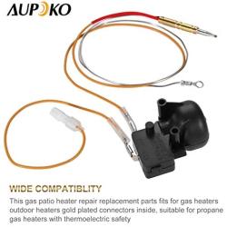 Aupoko Propane Tank Top Heater Replacement Parts, Safety Faston Type Thermocouple, Gas Patio Heater Safety Kit with Anti Tilt Switch, for Patio and Room Heater Garden Outdoor Heater Accessories