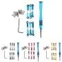 JVSISM 1 Set for Wltoys Upgrade Metal Adjustable Rods & 1 Set Upgrade Suspension Arm + Front/Rear Hub C Seat Parts Kit for Wltoys A959 A979 A959B A979B Rc Car Replacements,Grey