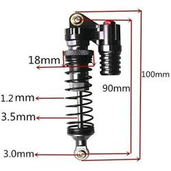 labworkauto 4Pcs Metal Shock Absorber 100mm Part for 1/10 Axial SCX10 II D90 TRX-4 RC Crawler