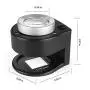HunterBee 30X Loupe Magnifier with 6 LED and UV Light, Desktop Portable Metal Magnifier Folding Scale Sewing Magnifying Glass for Textile Optical Jewelry Tool Coins Currency