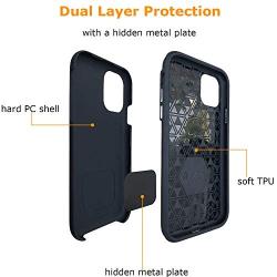 Molzar Shield Series iPhone 12 Pro Max Case, Built-in Metal Plate for Magnetic Phone Mount Holder, Wireless Charging Support, Compatible with Apple iPhone 12 Pro Max (6.7''), Black