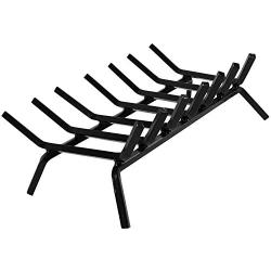 INNO STAGE Wrought Iron Fireplace Log Grate, 21 Inch Heavy Duty Steel Andirons, Solid Cast Firewood Burning Rack Holder for Indoor Chimney Hearth Wood Stove or Outdoor Camping Fire Pit