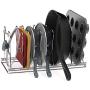 7 Adjustable Compartments Pan and Pot Lid Organizer Rack Holder, Chrome