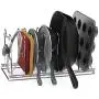 7 Adjustable Compartments Pan and Pot Lid Organizer Rack Holder, Chrome