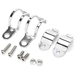 PerfecTech 1pair Metal Motorcycle Modified Turn Signal Light Indicator Mount Bracket Clamp 30-45mm (Chrome)