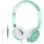 Vogek On Ear Headphones with Microphone, Lightweight Portable Foldable Headsets with Stereo Bass, 1.5M Tangle Free Cord, Adjustable Headband for Adults at Home Office Travel, Green Vogek On Ear Headphones with Microphone, Lightweight Portable Foldable Headsets with Stereo Bass, 1.5M Tangle Free Cord, Adjustable Headband for Adults at Home Office Travel, Green