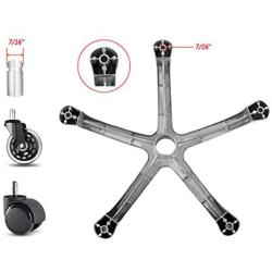 25'' Stool Chair Base Replacement Parts to Repair Office Swivel Pneumatic Chair Bottom, Strong Aluminum Metal