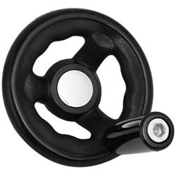 uxcell 4-inch Diameter Plastic Round Hand Wheel W Revolving Handle