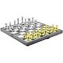 Chess Set with Folding Metal Chess and Classic Handmade Standard Parts, Metal Chess Set for Adults and Children