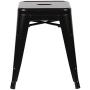 EdgeMod Trattoria 18 Inch Metal Side Dining Chair and Bar Stool in Black (Set of 4)