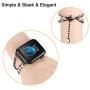 TOMAZON Stylish Bracelet Compatible for Apple Watch Band 38mm 40mm Series 6/5/4/3/2/1, Metal Heart Links Simple Dressy iWatch Wristband Bangle with Love Pendant for Women Girl, Black / white