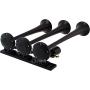 Vixen Horns Train Horn for Truck/Car. 3 Air Horn Black Trumpets. Super Loud dB. Fits 12v Vehicles Like Semi/Pickup/Jeep/RV/SUV VXH3118B