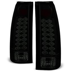 For 88-98 Chevy C/K Series Pickup Truck GMC Sierra Rear Black Smoke LED Tail Lights Brake Lamps Pair