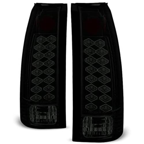 For 88-98 Chevy C/K Series Pickup Truck GMC Sierra Rear Black Smoke LED Tail Lights Brake Lamps Pair