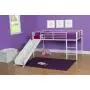 DHP Junior Twin Metal Loft Bed with Slide, Multifunctional Design, White with White Slide DHP Junior Twin Metal Loft Bed with Slide, Multifunctional Design, White with White Slide