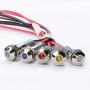 FICBOX 5pcs LED Indicator Light 6mm 12V Waterproof Metal Signal Lamp Warning Lights for Pilot Dash Truck Boat (Yellow）