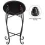 VINGLI Mosaic Accent Table, 14'' Round Side Table,End Table, Plant Stand Decor for Patio Porch Beach Theme Balcony Back Deck Pool Indoor Outdoor Coffee, Metal Cobalt Glass Top Black Iron(Green Garden) VINGLI Mosaic Accent Table, 14'' Round Side Table,End Table, Plant Stand Decor for Patio Porch Beach Theme Balcony Back Deck Pool Indoor Outdoor Coffee, Metal Cobalt Glass Top Black Iron(Green Garden)