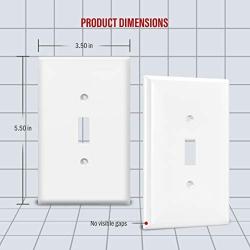 ENERLITES Toggle Light Switch Wall Plate, Jumbo Switch Cover, Oversized 1-Gang 5.5'' x 3.5'', Unbreakable Polycarbonate Thermoplastic, 8811O-W, White